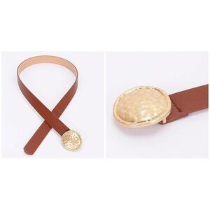 Hammered Oval Buckle Belt